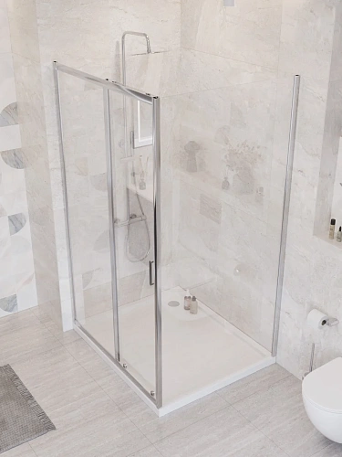 Душевой уголок BelBagno UNO-195-AH-1-110/100-C-Cr 110x100 см, профиль хром, стекло прозрачное Душевой уголок BelBagno UNO-195-AH-1-110/100-C-Cr 110x100 см, профиль хром, стекло прозрачное