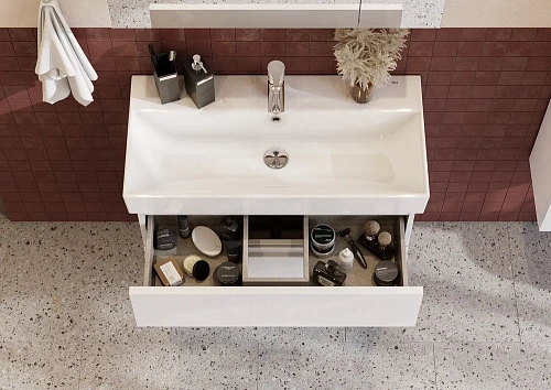 Тумба под раковину Roca Oleta 80 белый матовый, 2 ящика, A857640501 Тумба под раковину Roca Oleta 80 белый матовый, 2 ящика, A857640501