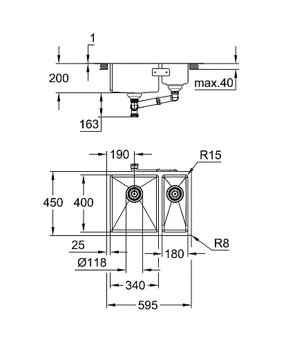 Кухонная мойка GROHE K700 Undermount, нержавеющая сталь (31577SD1) Кухонная мойка GROHE K700 Undermount, нержавеющая сталь (31577SD1)