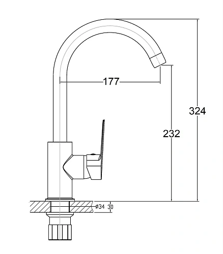 Смеситель для кухни Agger Splendid A0900100 Смеситель для кухни Agger Splendid A0900100