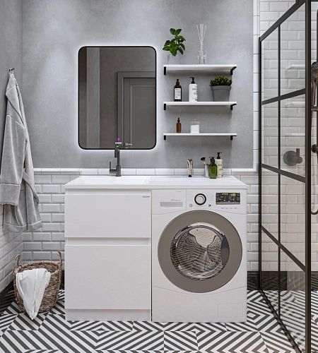 Раковина GROSSMAN МАРСАЛ-120 см левая белая + кронштейн 5217121 Раковина GROSSMAN МАРСАЛ-120 см левая белая + кронштейн 5217121