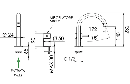 Смеситель для раковины Remer X Style X57BO, белый матовый Смеситель для раковины Remer X Style X57BO, белый матовый