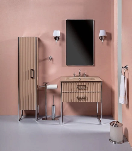 Тумба под раковину Boheme MONACO 80см h84см капучино глянец + хром под раковину моноблок 866-080-CPCR Тумба под раковину Boheme MONACO 80см h84см капучино глянец + хром под раковину моноблок 866-080-CPCR