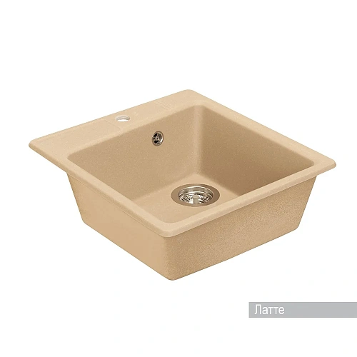 Кухонная мойка Aquaton Парма 1A713032PM260 из литого мрамора, квадратная, латте Кухонная мойка Aquaton Парма 1A713032PM260 из литого мрамора, квадратная, латте