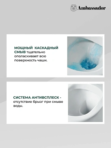 Унитаз напольный Ambassador Ritz 237K19002S (660x360x820) с тонкой крышкой Унитаз напольный Ambassador Ritz 237K19002S (660x360x820) с тонкой крышкой