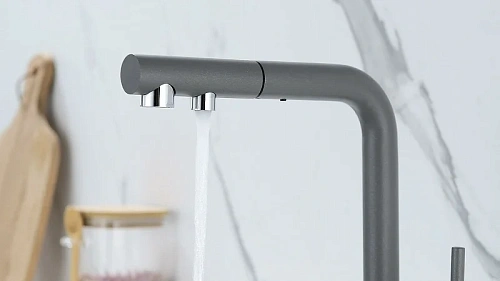 Смеситель для кухни Paulmark SERPENTINE серый металлик Se213222-GRM Смеситель для кухни Paulmark SERPENTINE серый металлик Se213222-GRM