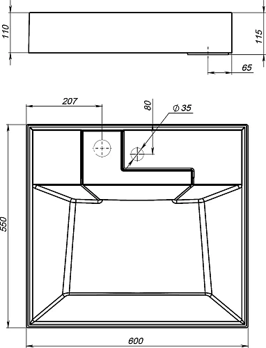 Раковина STWORKI Дублин 55 см, на стиральную машину 558132 Раковина STWORKI Дублин 55 см, на стиральную машину 558132