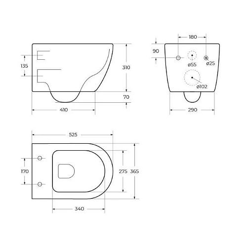 Унитаз подвесной BelBagno TRE BB8001CHR/SC безободковый c сиденьем Унитаз подвесной BelBagno TRE BB8001CHR/SC безободковый c сиденьем