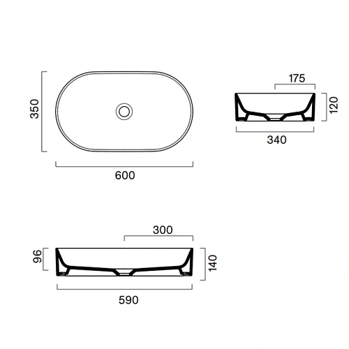 Раковина Catalano Zero 0122600001 накладная 60х35 см, белый глянцевый Раковина Catalano Zero 0122600001 накладная 60х35 см, белый глянцевый