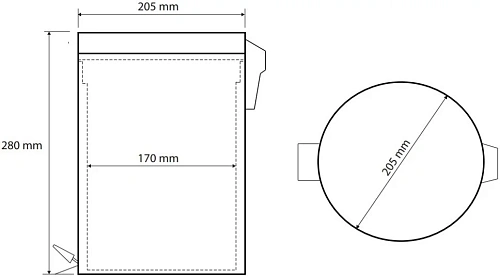 Корзина для мусора Bemeta DARK 104315010 Корзина для мусора Bemeta DARK 104315010