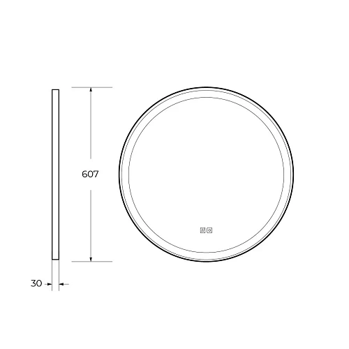 Зеркало CEZARES CADRO в металлической раме с подсветкой сенсорным выключателем и подогревом CZR-SPC-CADRO-600-LED-TCH-WARM 607x30 Зеркало CEZARES CADRO в металлической раме с подсветкой сенсорным выключателем и подогревом CZR-SPC-CADRO-600-LED-TCH-WARM 607x30
