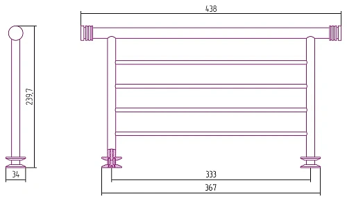 Полотенцедержатель Сунержа прямой 4П 370 12-2012-4370 Белый Полотенцедержатель Сунержа прямой 4П 370 12-2012-4370 Белый