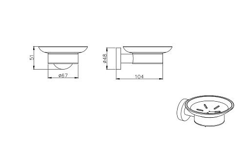 Мыльница Aquatek ВЕГА AQ4003MB черный матовый, стекло матовое белое Мыльница Aquatek ВЕГА AQ4003MB черный матовый, стекло матовое белое
