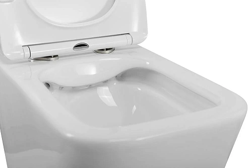 Унитаз подвесной BelBagno DUE 2.0 BB7107CHR/SC безободковый c сиденьем Унитаз подвесной BelBagno DUE 2.0 BB7107CHR/SC безободковый c сиденьем