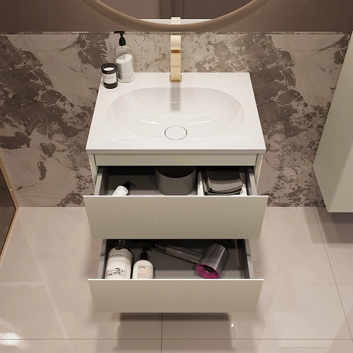 Тумба под раковину Vincea Welle 600 подвесная, бежевый матовый софт-тач Тумба под раковину Vincea Welle 600 подвесная, бежевый матовый софт-тач