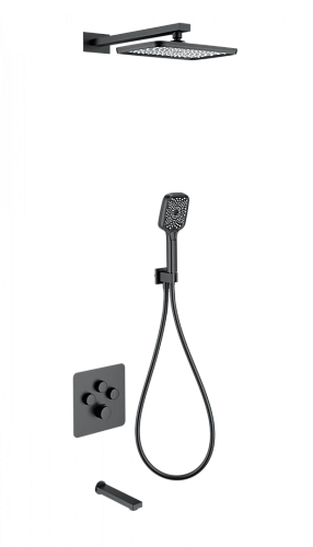 Душевая система Wonzon & Woghand с термостатом, встраиваемая, черный матовый (WW-B4005-MB) Душевая система Wonzon & Woghand с термостатом, встраиваемая, черный матовый (WW-B4005-MB)