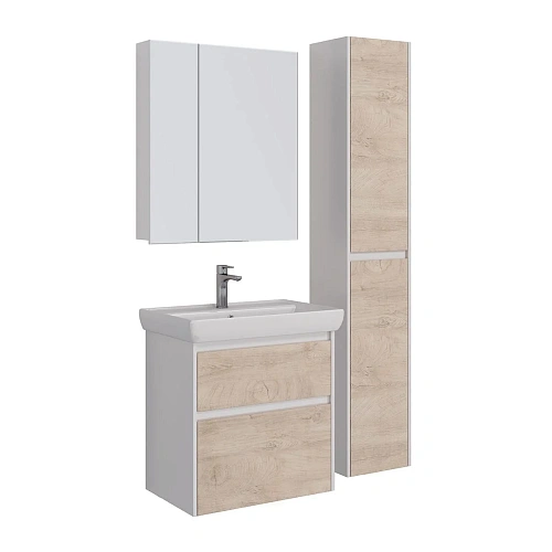 Тумба под раковину Lemark COMBI 70 см подвесная/напольная, дуб кантри/белый LM03C70T-dub Тумба под раковину Lemark COMBI 70 см подвесная/напольная, дуб кантри/белый LM03C70T-dub