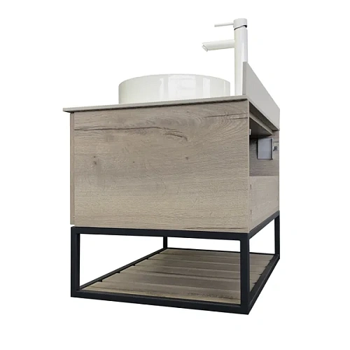 Тумба с раковиной Comforty Порто-75 00-00009321 дуб дымчатый с белой столешницей c раковиной Comforty 9110 Тумба с раковиной Comforty Порто-75 00-00009321 дуб дымчатый с белой столешницей c раковиной Comforty 9110