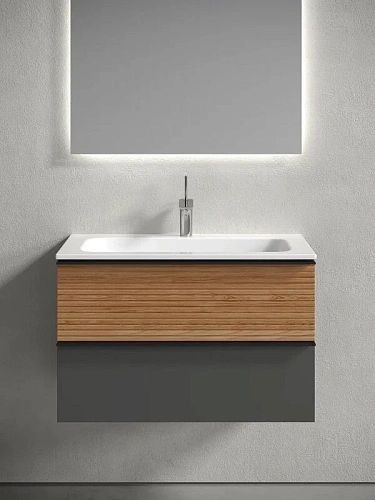 Тумба под раковину Sancos Delta DL80GR 790х445х500 дуб красный/графит, подвесная Тумба под раковину Sancos Delta DL80GR 790х445х500 дуб красный/графит, подвесная