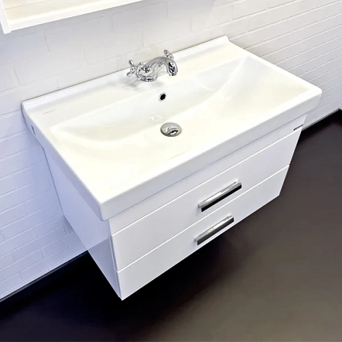 Тумба с раковиной Comforty Никосия-80П 00-00011163 белый глянец раковина Fest 80 Тумба с раковиной Comforty Никосия-80П 00-00011163 белый глянец раковина Fest 80