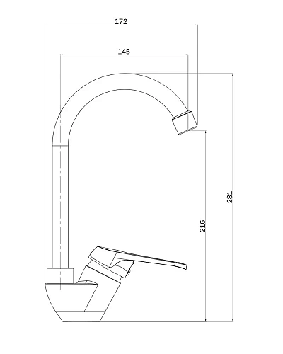 Смеситель для кухни OneLife P11-001cr полимерный хром Смеситель для кухни OneLife P11-001cr полимерный хром