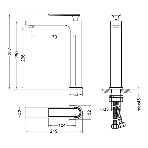 Смеситель для раковины Timo Anni 2711/03F черный Смеситель для раковины Timo Anni 2711/03F черный
