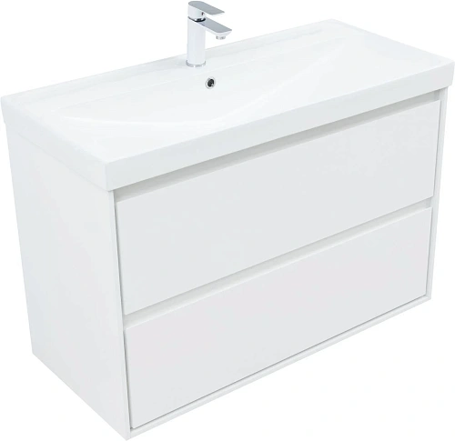 Тумба под раковину Aquanet Милан 100 белый глянец 00336370 подвесная Тумба под раковину Aquanet Милан 100 белый глянец 00336370 подвесная