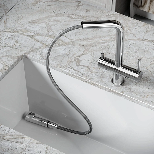 Смеситель для кухни SANCOS Spin SC4015CH с вытяжным изливом, c краном для фильтрованной воды хром Смеситель для кухни SANCOS Spin SC4015CH с вытяжным изливом, c краном для фильтрованной воды хром