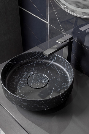 Раковина Boheme Corian 400x130 Nero Marquina 801-NM накладная Раковина Boheme Corian 400x130 Nero Marquina 801-NM накладная
