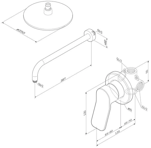 Душевая система AM.PM X-Joy FB85A2R010 встраиваемая С ВНУТРЕННЕЙ ЧАСТЬЮ, для душа Душевая система AM.PM X-Joy FB85A2R010 встраиваемая С ВНУТРЕННЕЙ ЧАСТЬЮ, для душа