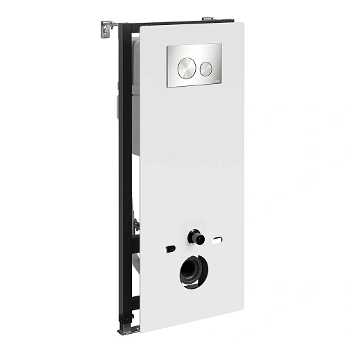 Инсталляция для унитаза WasserKRAFT Abens 20TLT.010.ME.WH.BN02 с клавишей смыва никель Инсталляция для унитаза WasserKRAFT Abens 20TLT.010.ME.WH.BN02 с клавишей смыва никель