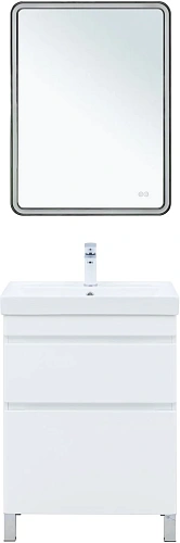 Тумба под раковину Aquanet Слим 60 00346042 напольная, белый сатин Тумба под раковину Aquanet Слим 60 00346042 напольная, белый сатин