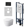 Комплект инсталляции AM.PM Sense IS100138.741701 с унитазом FlashСlean с сиденьем микролифт и клавишей черный Комплект инсталляции AM.PM Sense IS100138.741701 с унитазом FlashСlean с сиденьем микролифт и клавишей черный
