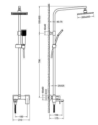Душевая система Timo Selene SX-2013/17 золото матовое Душевая система Timo Selene SX-2013/17 золото матовое