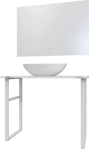 Комплект мебели DIWO Элиста 100 белый мрамор, с раковиной Moduo 55 Leaf 555465 Комплект мебели DIWO Элиста 100 белый мрамор, с раковиной Moduo 55 Leaf 555465