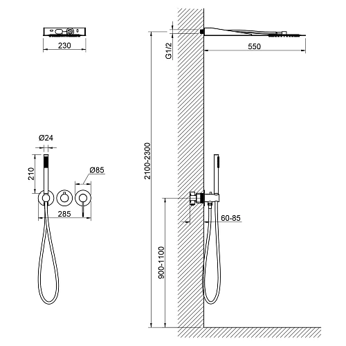 Душевая система Timo Saona SX-2340/17SM встраиваемая золото матовое Душевая система Timo Saona SX-2340/17SM встраиваемая золото матовое