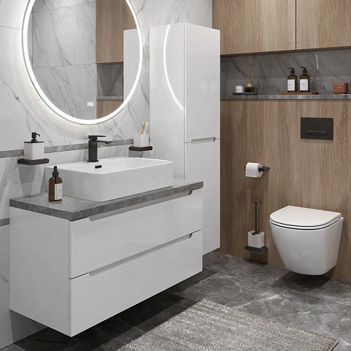 Тумба со столешницей и раковиной BelBagno ETNA 100 etna100bl-kepmgl-1338-set подвесная ETNA100BL-KEPMGL-1338-SET Тумба со столешницей и раковиной BelBagno ETNA 100 etna100bl-kepmgl-1338-set подвесная ETNA100BL-KEPMGL-1338-SET