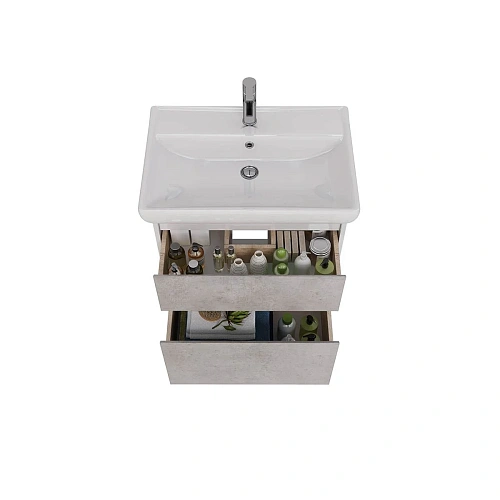 Тумба под раковину Lemark COMBI 70 см подвесная/напольная, бетон/белый LM03C70T-Beton Тумба под раковину Lemark COMBI 70 см подвесная/напольная, бетон/белый LM03C70T-Beton