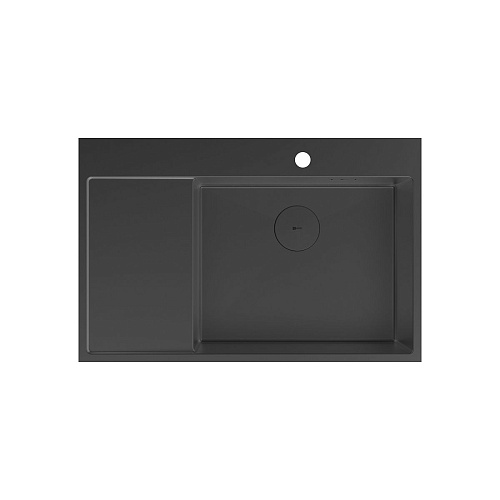 Кухонная мойка Lemark KEZADRA 780P из нержавеющей стали, с крылом (чаша справа), черный матовый 9932156 Кухонная мойка Lemark KEZADRA 780P из нержавеющей стали, с крылом (чаша справа), черный матовый 9932156
