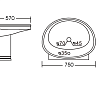 Раковина CeramaLux 4290 подвесная, белый/золото Раковина CeramaLux 4290 подвесная, белый/золото