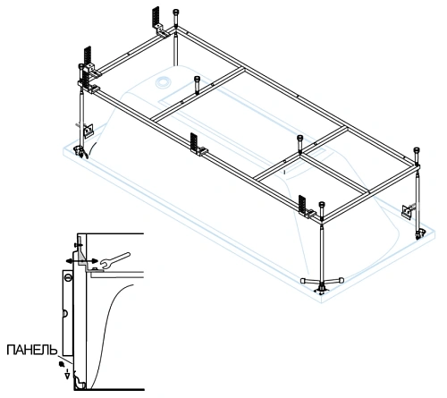 Каркас для ванны CEZARES PLANE-190-90-MF-F Каркас для ванны CEZARES PLANE-190-90-MF-F