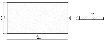 Столешница Boheme стекло 100см прямая ЗОЛОТО 853-100-G Столешница Boheme стекло 100см прямая ЗОЛОТО 853-100-G
