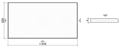 Столешница Armadi Art 853-100-SLF стекло 100см прямая серебро поталь Столешница Armadi Art 853-100-SLF стекло 100см прямая серебро поталь