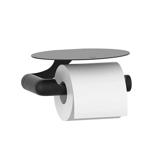 Держатель туалетной бумаги Iddis Noaчерный матовый (NOABL00i43) с овальной полкой Держатель туалетной бумаги Iddis Noaчерный матовый (NOABL00i43) с овальной полкой