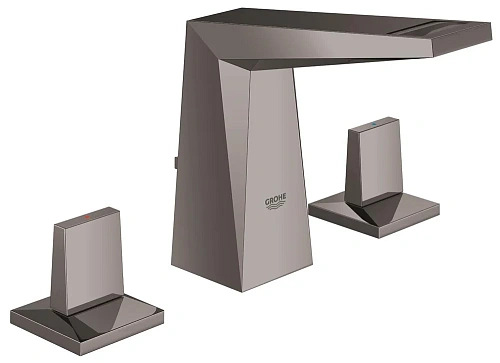 Смеситель для раковины GROHE Allure Brilliant на три отверстия, низкий излив, темный графит глянец ( 20342A00 Смеситель для раковины GROHE Allure Brilliant на три отверстия, низкий излив, темный графит глянец ( 20342A00