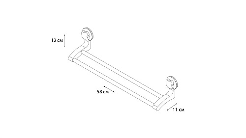 Полотенцедержатель Grampus Element, GR-7078, 55 см, белый Полотенцедержатель Grampus Element, GR-7078, 55 см, белый