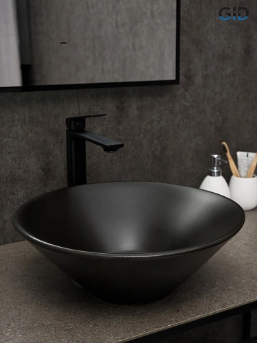 Раковина Gid N9102bg 53383 накладная черная графит 42x42x15 Раковина Gid N9102bg 53383 накладная черная графит 42x42x15