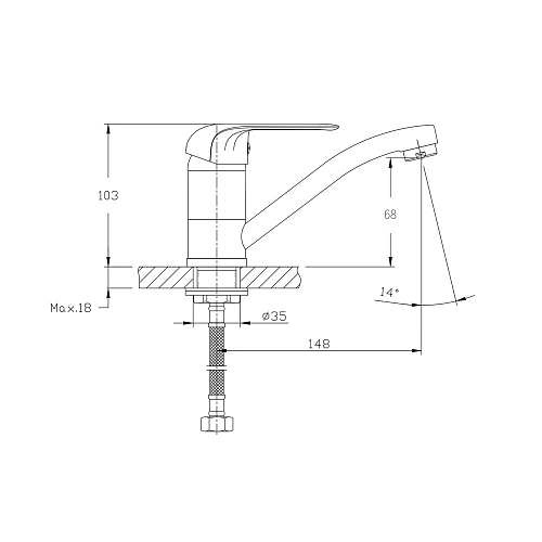 Смеситель для кухни Rush Fiji FI1835-26 Смеситель для кухни Rush Fiji FI1835-26