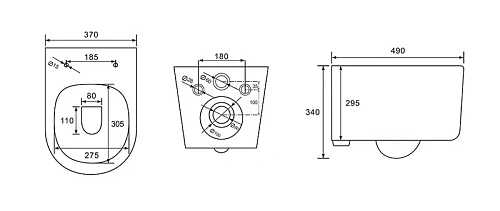 Унитаз подвесной AQUATEK МИЯ AQ2004-00 490x370x340мм безободковый, тонкое сиденье Soft Close Унитаз подвесной AQUATEK МИЯ AQ2004-00 490x370x340мм безободковый, тонкое сиденье Soft Close