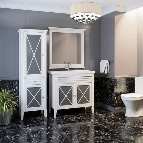 Шкаф-пенал Opadiris Палермо, белый матовый, левый Z0000008258 Шкаф-пенал Opadiris Палермо, белый матовый, левый Z0000008258